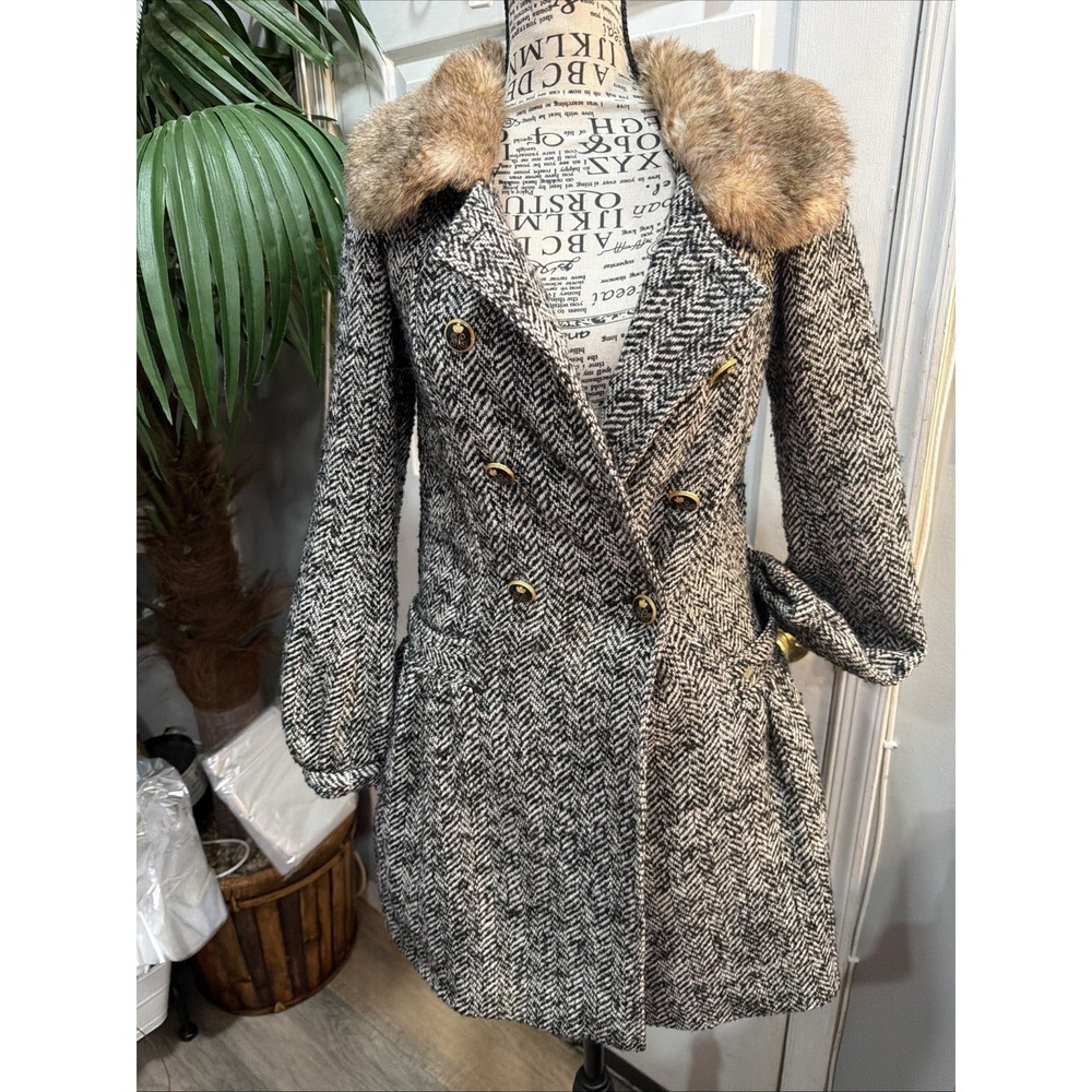 Vintage Juicy Couture Black Pea COAT Large‎ 14
